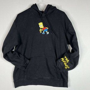 The Simpsons Hoodie Men Large Bart Simpson Embroidered Street Graphiti Pullover